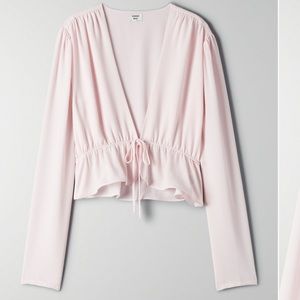 Sunday Best Tie Front Top